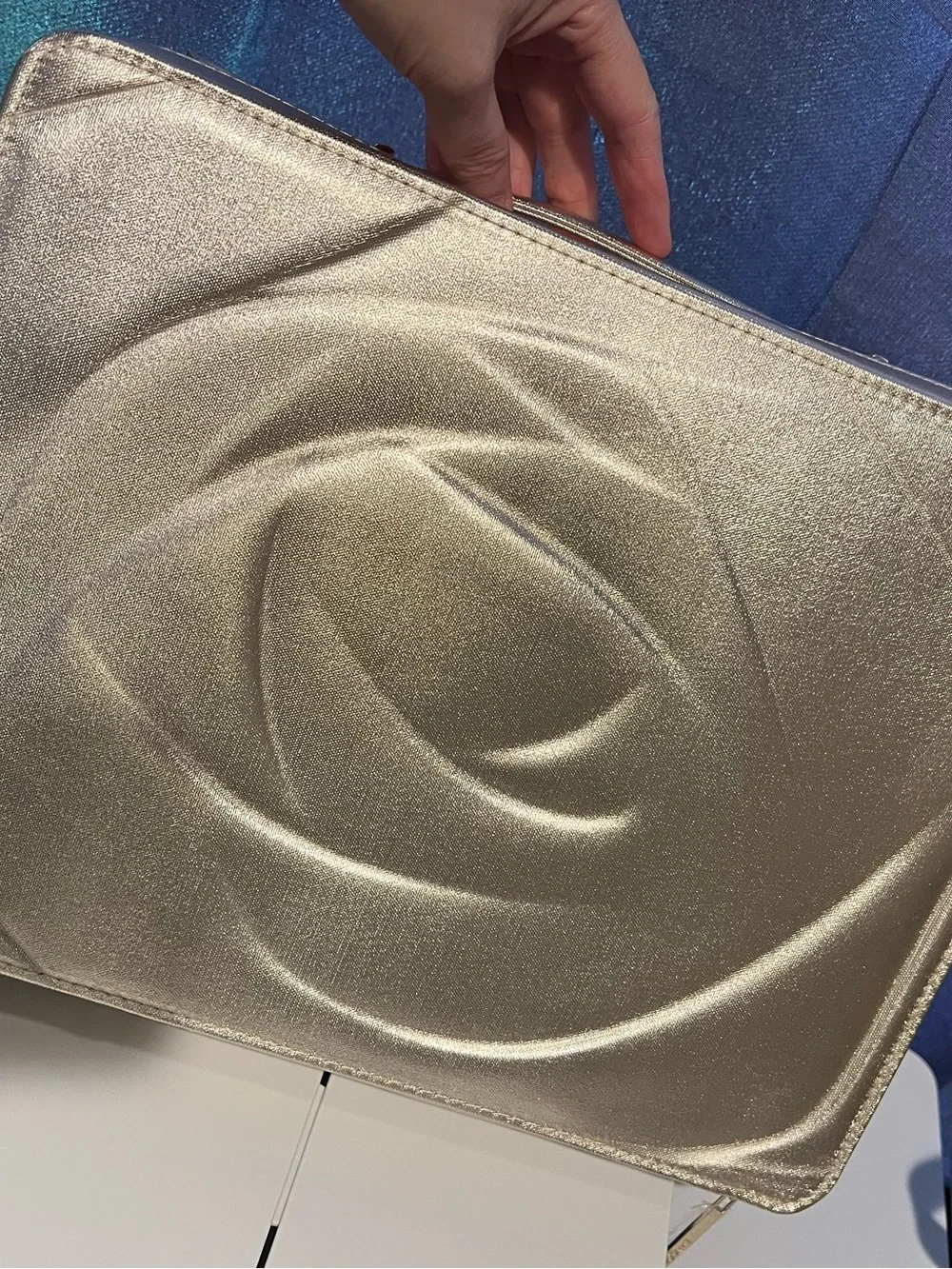 Metallic Rose Gold cosmetic bag—-4